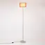 Stehlampe Catalina in satiniertem Nickel mit Stoffschirm