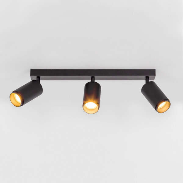 3-flammige moderne mattschwarze Deckenleuchte - Eddy