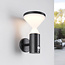Moderne Solar-Außenwandleuchte schwarz mit Sensor - Chandler