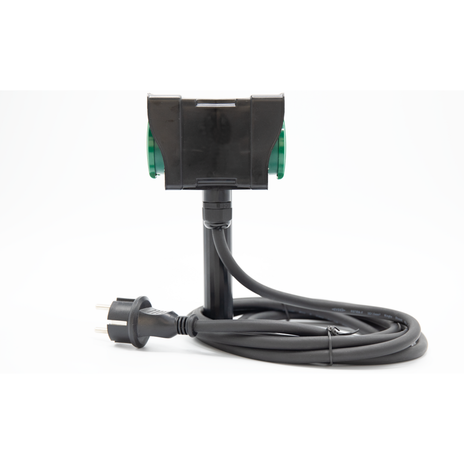 Außensteckdose mit Erdspieß, 4-fach