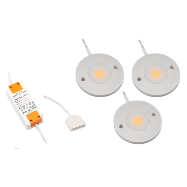 LED-Schrankbeleuchtung Kaya komplettes Set mit 3 Strahlern