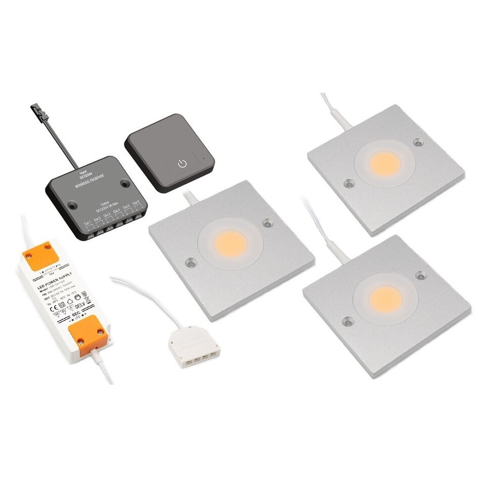 LED-Schrankbeleuchtung Alina komplettes Set mit 3 Spots