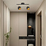 Moderner Deckenstrahler Edith 2-flammig, Mattschwarz mit Kupfer