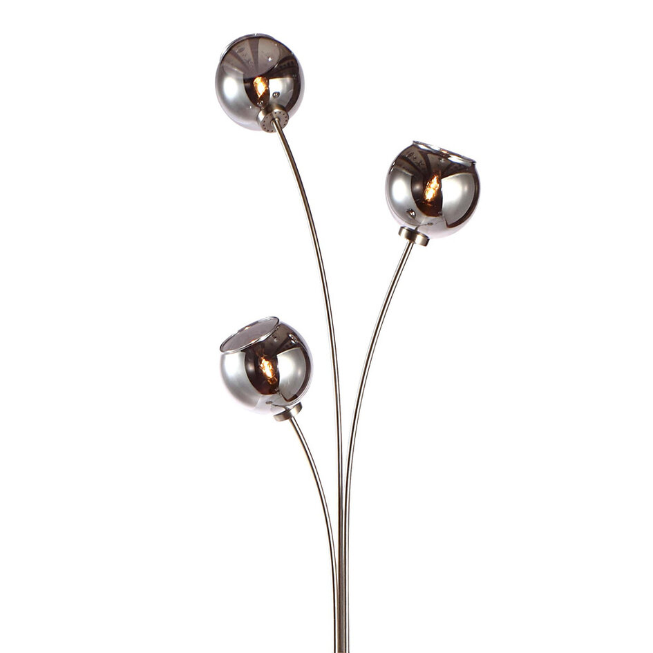 Moderne Stehleuchte mit Rauchglas, 3-flammig - Campbell