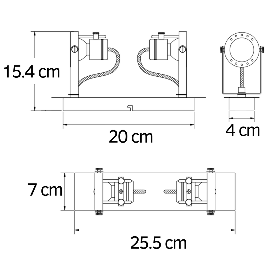Design-Deckenleuchte verstellbar 2-flammig - Dayton