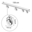 1-Phasen-Schienensystem Set 1,5 Meter mit Skaly Strahlern, Schwarz