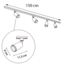1-Phasen-Schienensystem Set 1,5 Meter mit Jade Strahlern, Schwarz