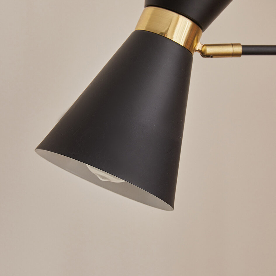Stehlampe Schwarz mit Gold - Alyssa