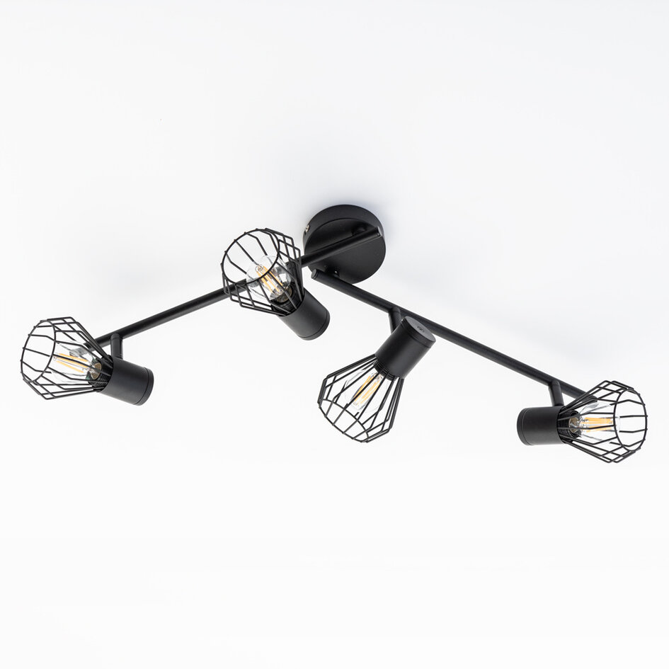 Deckenlampe Faith 4-flammig in Schwarz