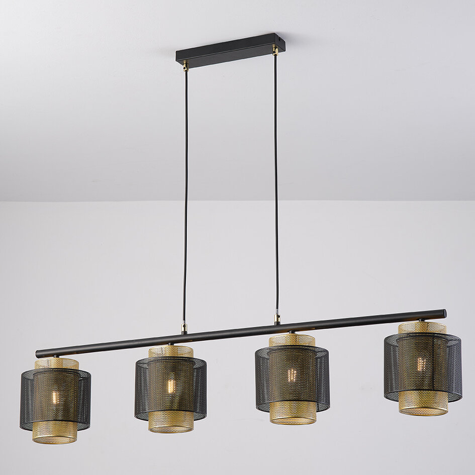 Hängeleuchte Jennifer - schwarz mit gold