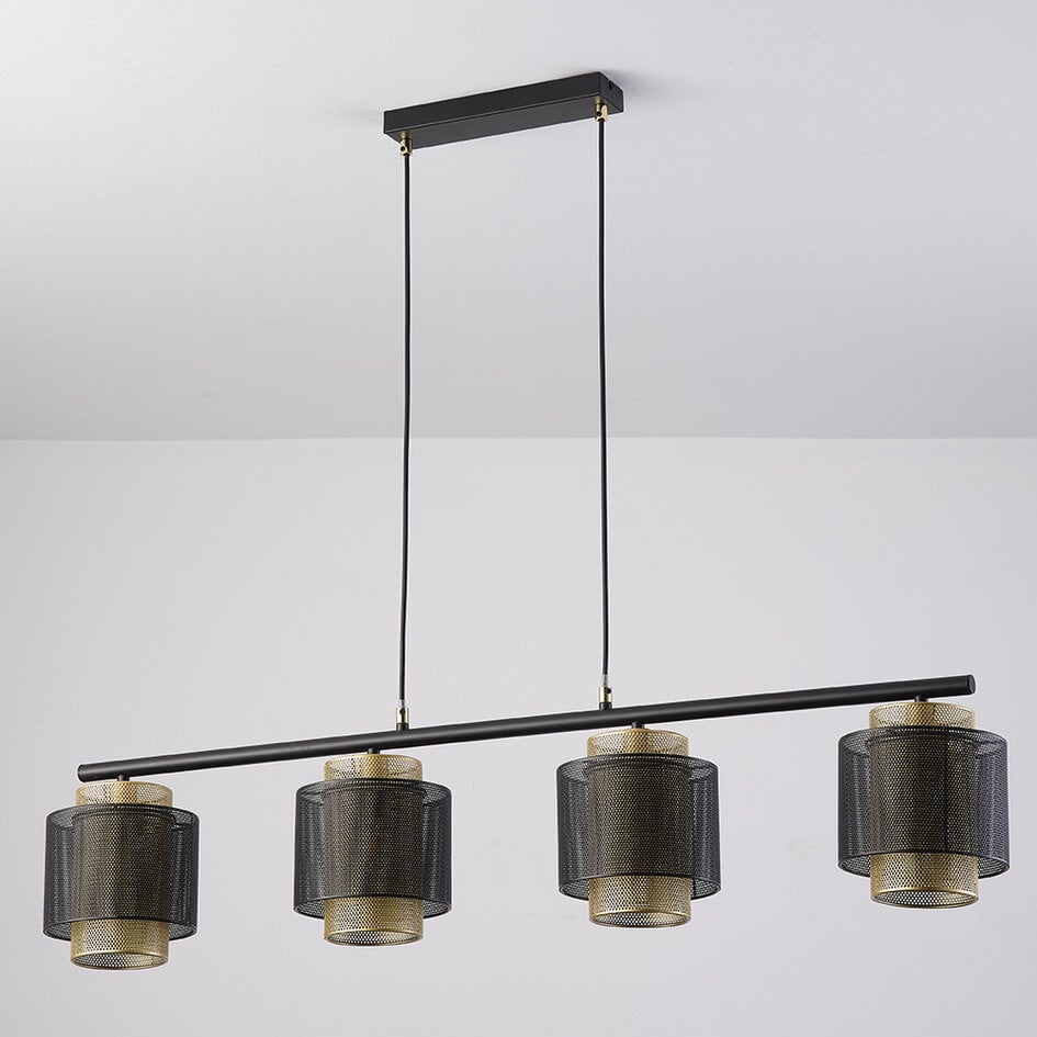 Hängeleuchte Jennifer - schwarz mit gold