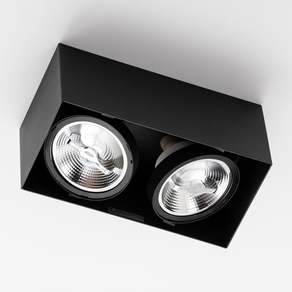 AR111 2-flammiger Strahler Brooklyn - schwarz