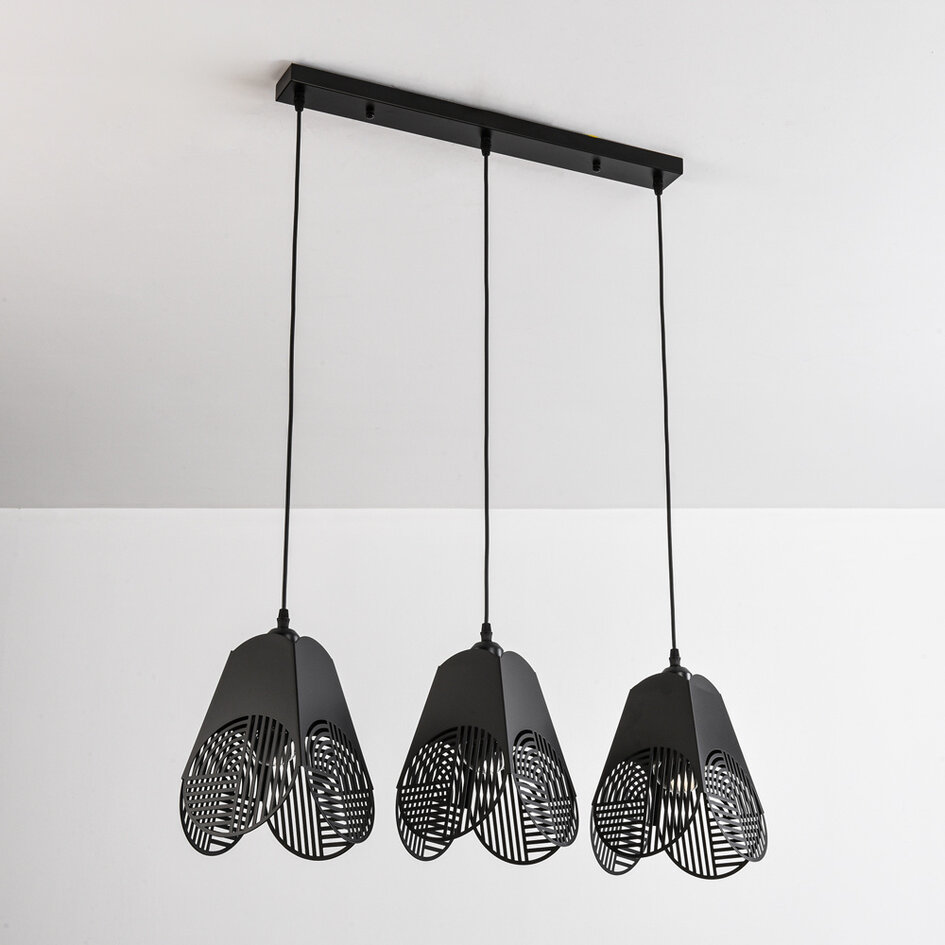 Design-Hängelampe Brussels 3-flammig in Schwarz
