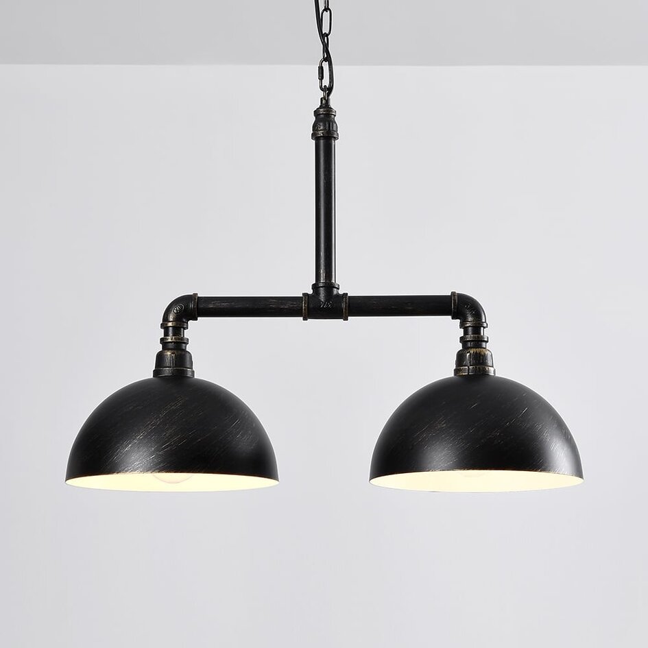 Industrial-Hängelampe Libra in Schwarz mit Bronze