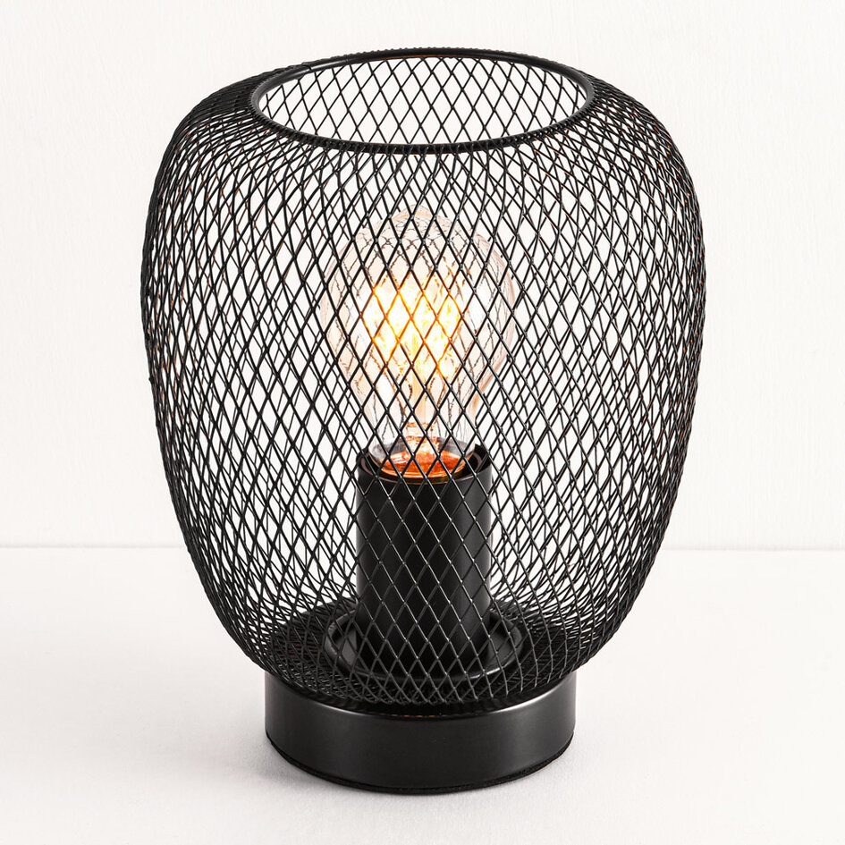 Industrielle schwarze Tischlampe mit Metallkonstruktion - Prison