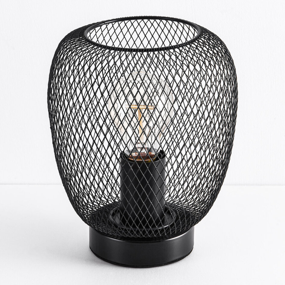 Industrielle schwarze Tischlampe mit Metallkonstruktion - Prison