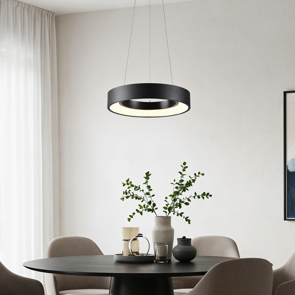 Moderne Hängelampe aus schwarzem Metall - Roundy
