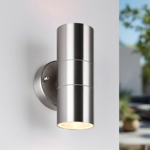 2-flammige Außenwandlampe Amy aus Edelstahl