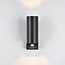 Runde Außenwandlampe Cathy mit Sensor 2 x 3W LEDs - Anthrazit