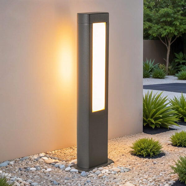 Industrie-Sockelleuchte Stein - anthrazit