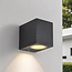 Moderne Außenwandlampe Wolfie - schwarz und quadratisch