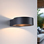 Außenwandlampe Leo - schwarz und rund mit integrierter LED