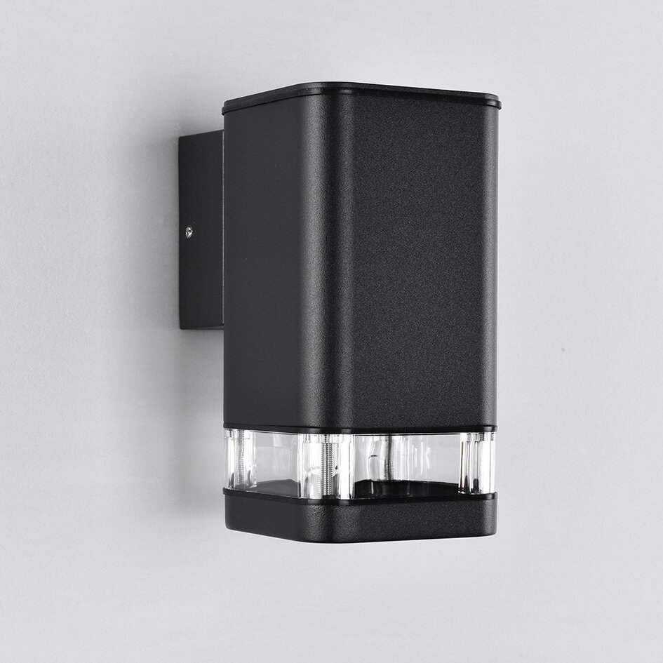 Moderne quadratische Wandleuchte Marino, schwarz