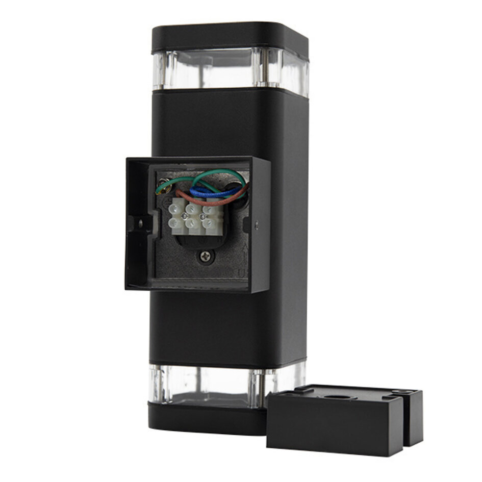 Schwarze Wandleuchte Outdoor Mario, zweiseitig