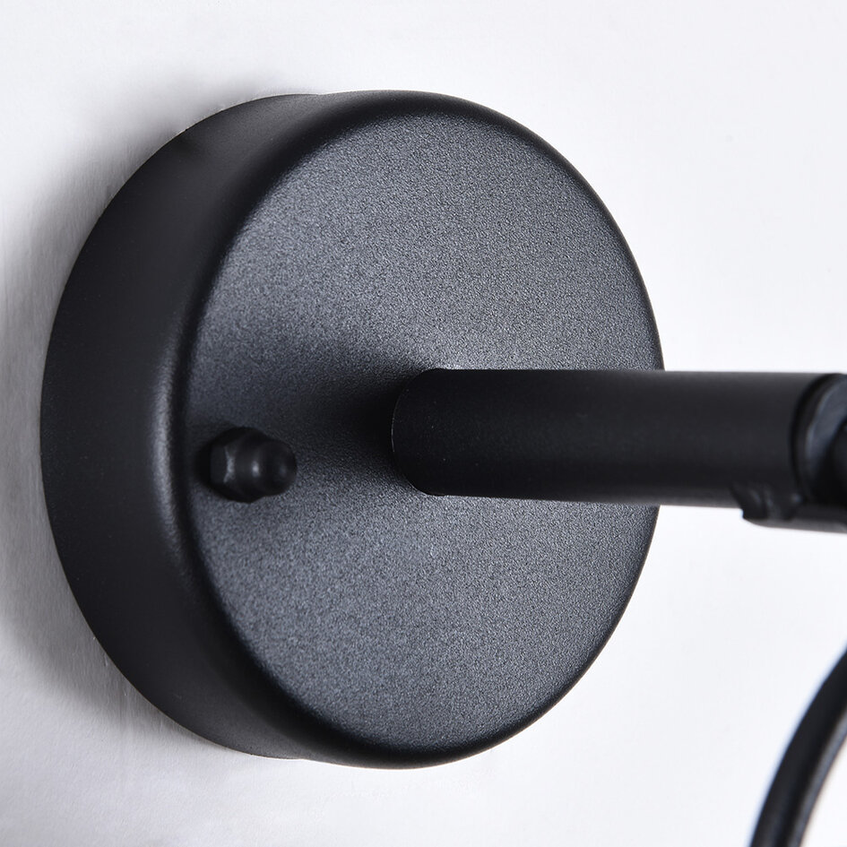 Edelstahl Industrielle Wandleuchte Alicia - Mattschwarz