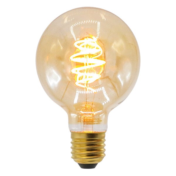 Filamentlampe LED dimmbar 5 Watt Amberglas Croissant-Spirale 95 mm
