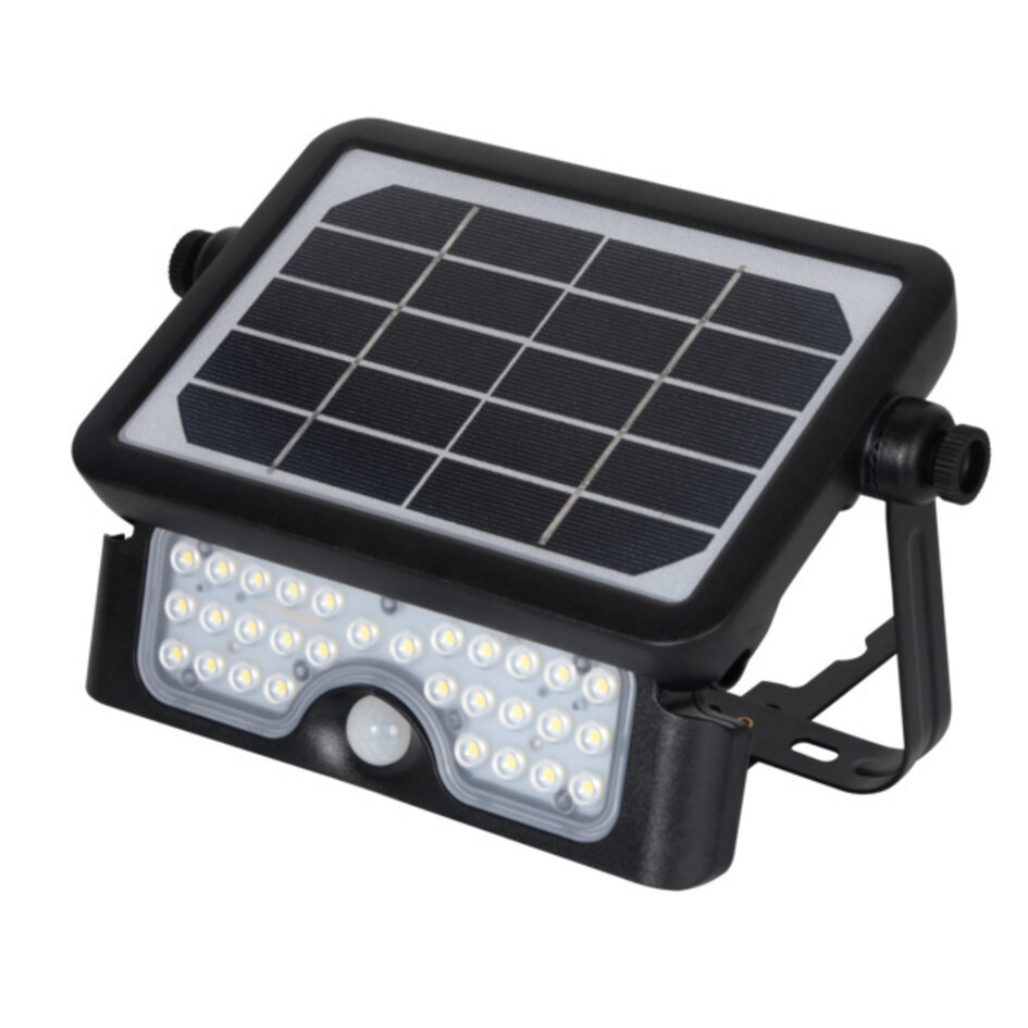 Solar-Außenwandleuchte Robo 5W mit Sensor - Schwarz