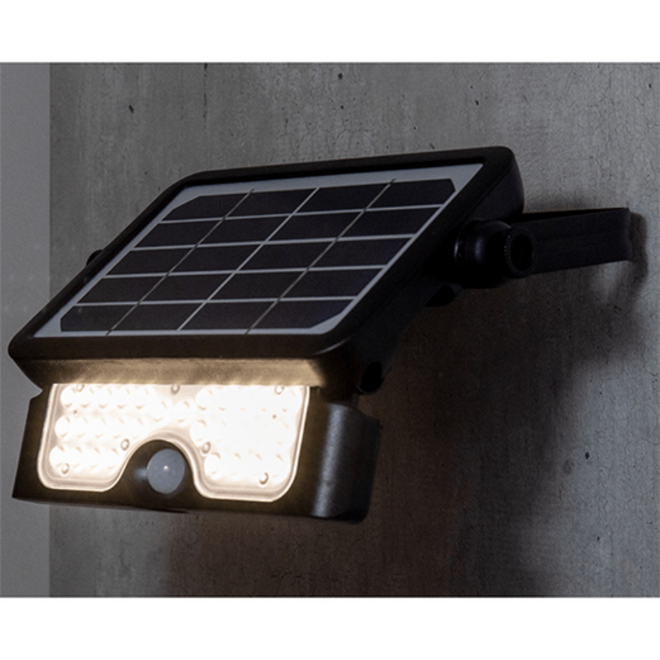 Solar-Außenwandleuchte Robo 5W mit Sensor - Schwarz