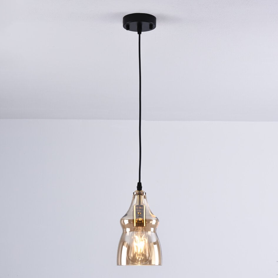 Hängeleuchte Trinidad mit Amberglas - Variante 2