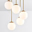 5-flammige Deckenlampe Carat - Gold und Milchglas