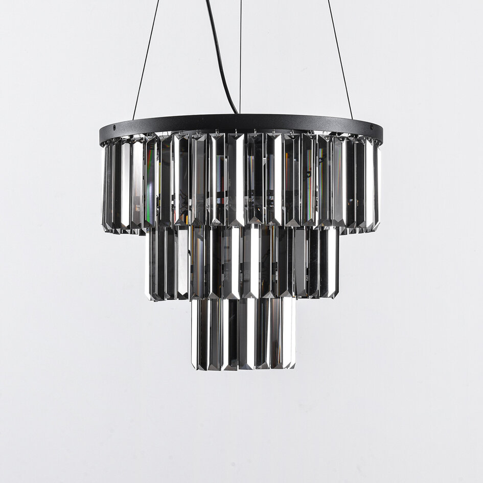 Luxuriöse schwarze Pendelleuchte - Kristal