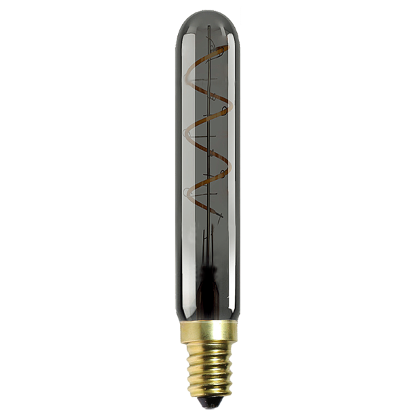 E14 dimmbare Röhrenlampe rauchgrau mit Spirale 11,5 cm, 2,5W, 2000K