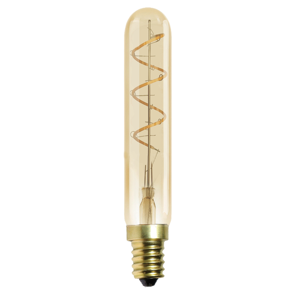 E14 dimmbare Röhrenlampe amber mit Spirale 11,5 cm, 2,5W, 2000K