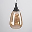 Pendelleuchte für 1-Phasen-Schiene Noi mit tropfenförmigem Amberglas