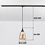 Pendelleuchte für 1-Phasen-Schiene Noi mit tropfenförmigem Amberglas