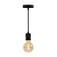 Mattschwarzes Industrial-Schnurpendel inkl. 5W XL-Lampe, Amberglas, 1800K, Ø95 mm
