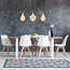 Roségoldenes Industrial-Schnurpendel inkl. 8,5W bis 10W XXL-Lampe, Amberglas, 2000K, Ø160 mm