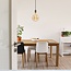Roségoldenes Industrial-Schnurpendel inkl. 8,5W bis 10W XXXL-Lampe, Amberglas, 2000K, Ø200 mm