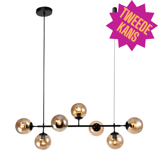 2. Chance: Design-Pendelleuchte Hepta mit Braunglas