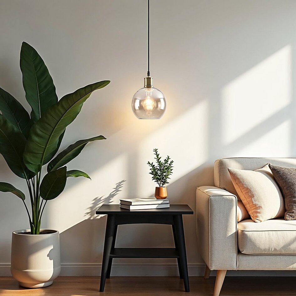 1-Licht-Pendelleuchte Liya cognacfarbenes Glas