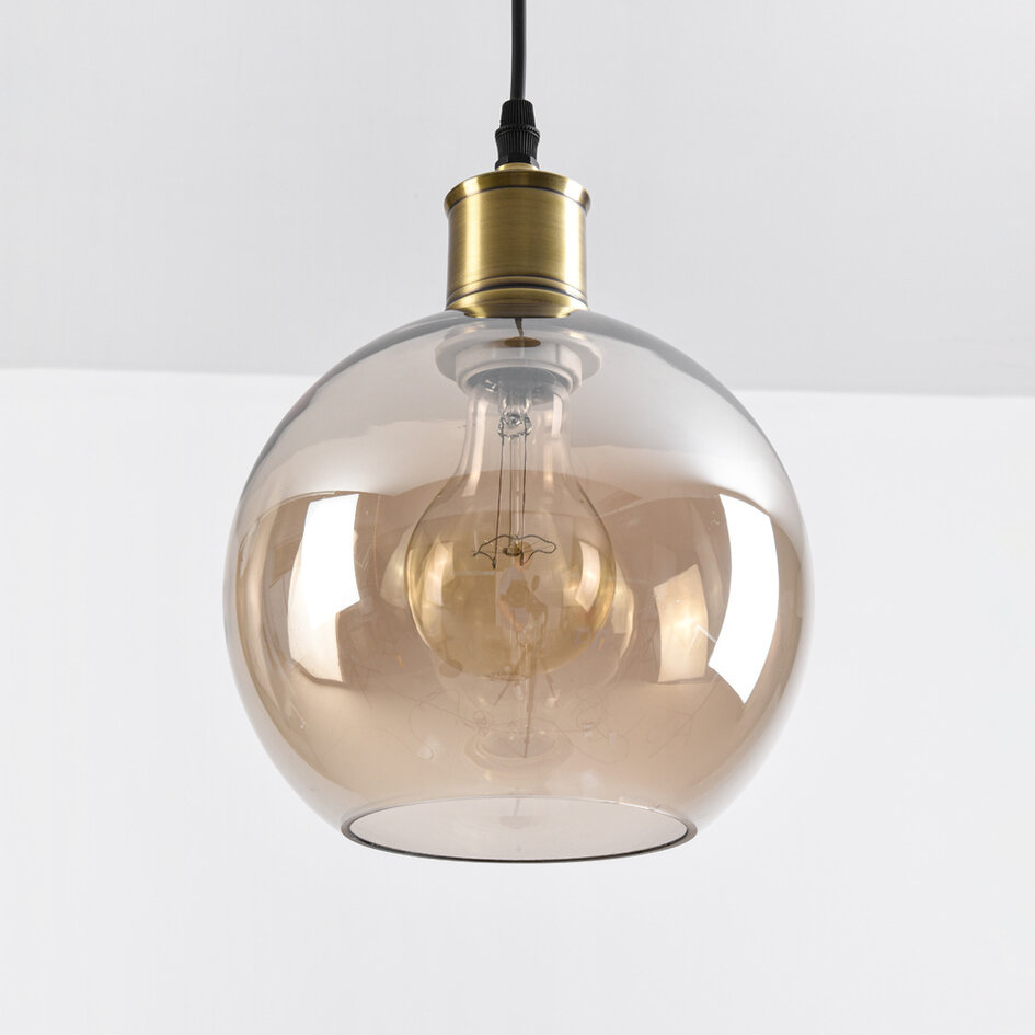 1-Licht-Pendelleuchte Liya cognacfarbenes Glas