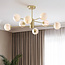 Design Sand Gold Deckenleuchte mit Kugeln in Marmoroptik, 8-flammig - Idaho