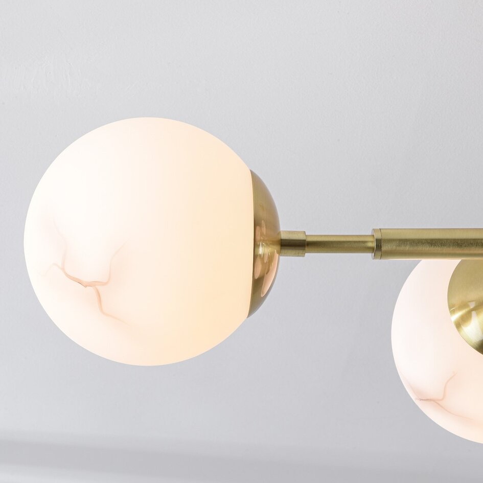 8-flammige Deckenlampe Osem - Gold und Marmoroptik