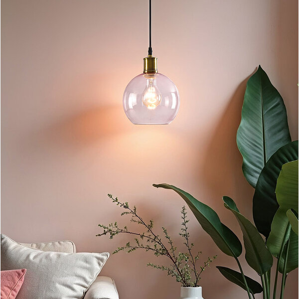 1-flammige Hängeleuchte Liya - Rotes Glas - Variante 4