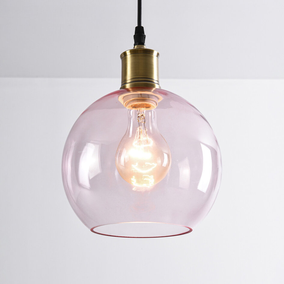 1-flammige Hängeleuchte Liya - Rotes Glas - Variante 4