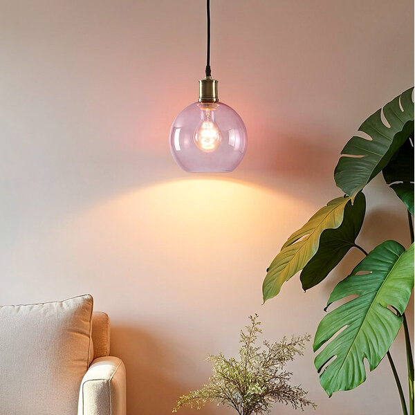 1-flammige Hängeleuchte Liya - Rotes Glas - Variante 4